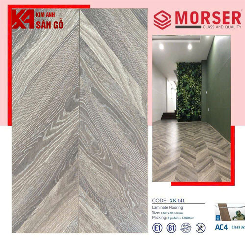 Sàn Gỗ Xương Cá Morser 3D 8mm XK-141
